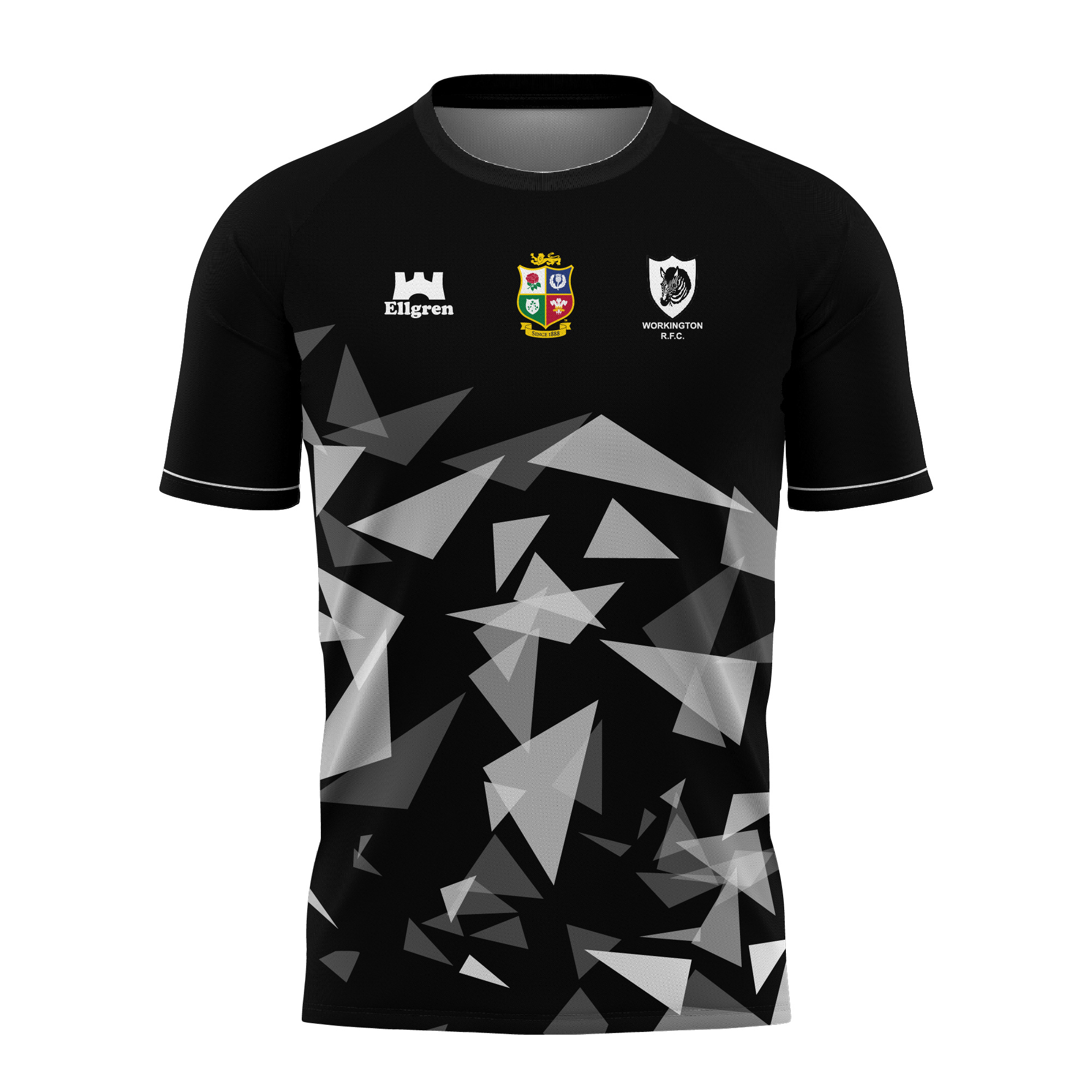 Workington R F C Club T Shirt Black White Ellgren